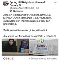 Hernando County School District Condemns Online Attacks on Muslim Student Leader