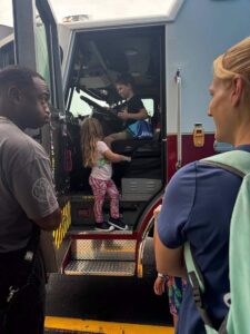 HCFR Brings Fire Truck, Back-to-School Fun to Spring Hill Trampoline Park